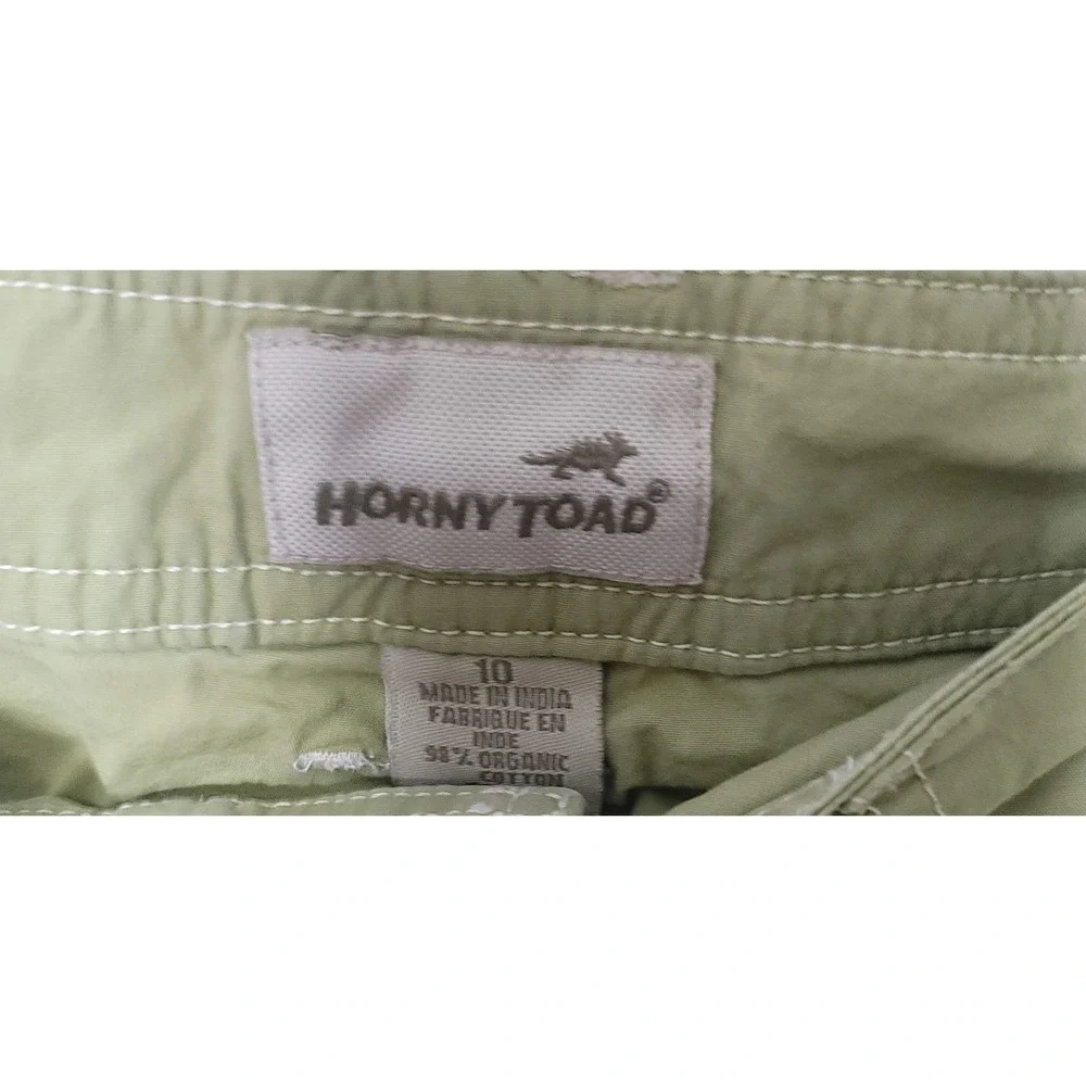 Horny Toad Womens Olive‎ Green Organic Cotton Utility Hiking Shorts 10 Gorpcore